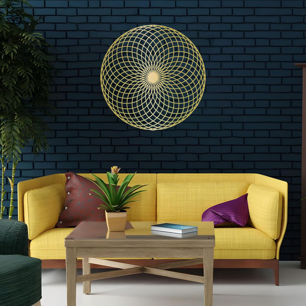 Sacred Geometry Metal Wall Sculpture, mandala pattern