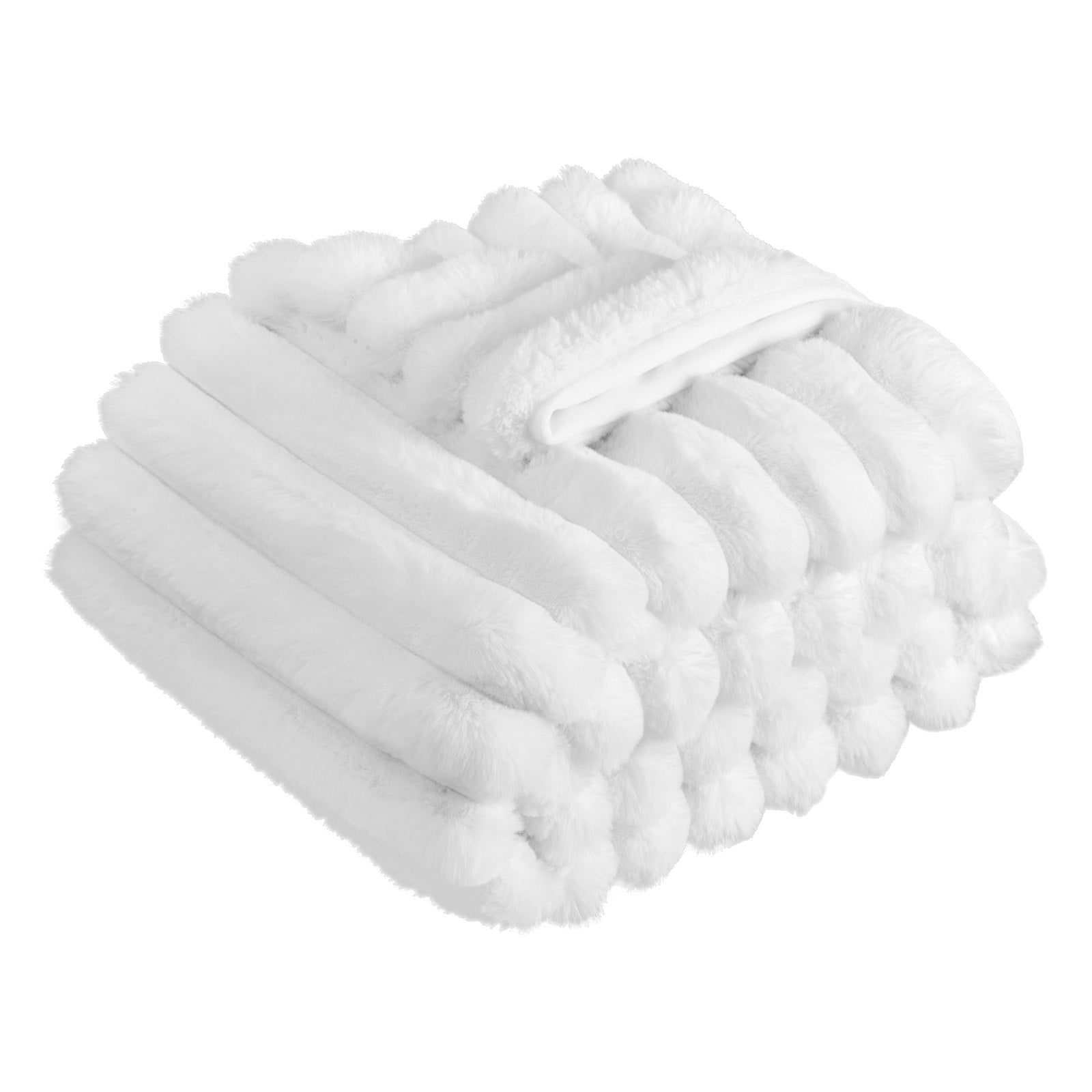 Faux Fur Throw Blanket draped on furniture