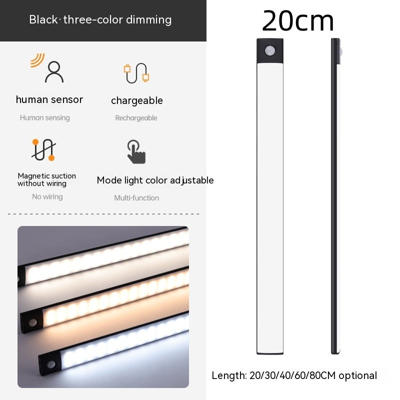 Black 20 cm magnetic cabinet light