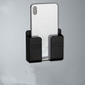 Black stick-on bedside phone shelf