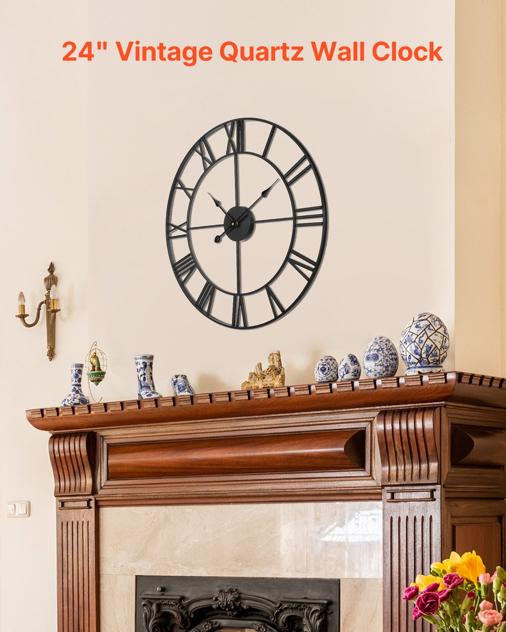 Roman Numeral Wall Clock face detail