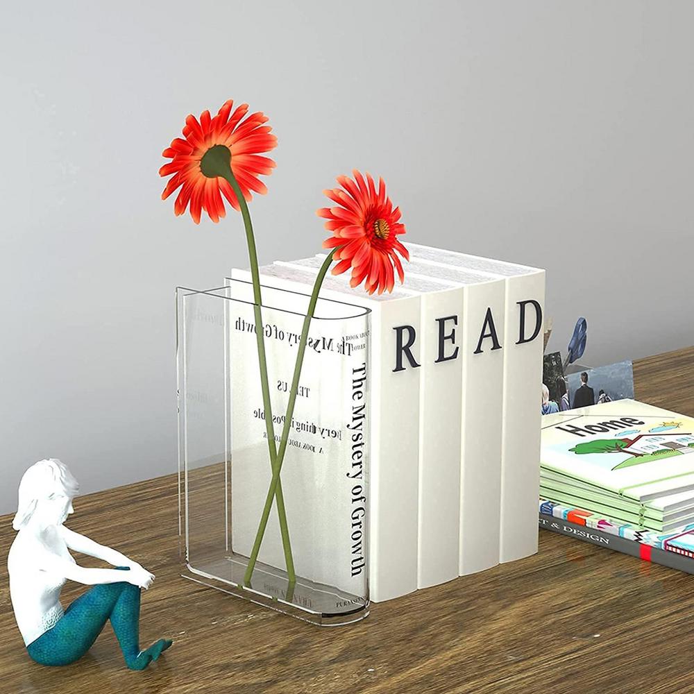 Book-shaped acrylic vase detail