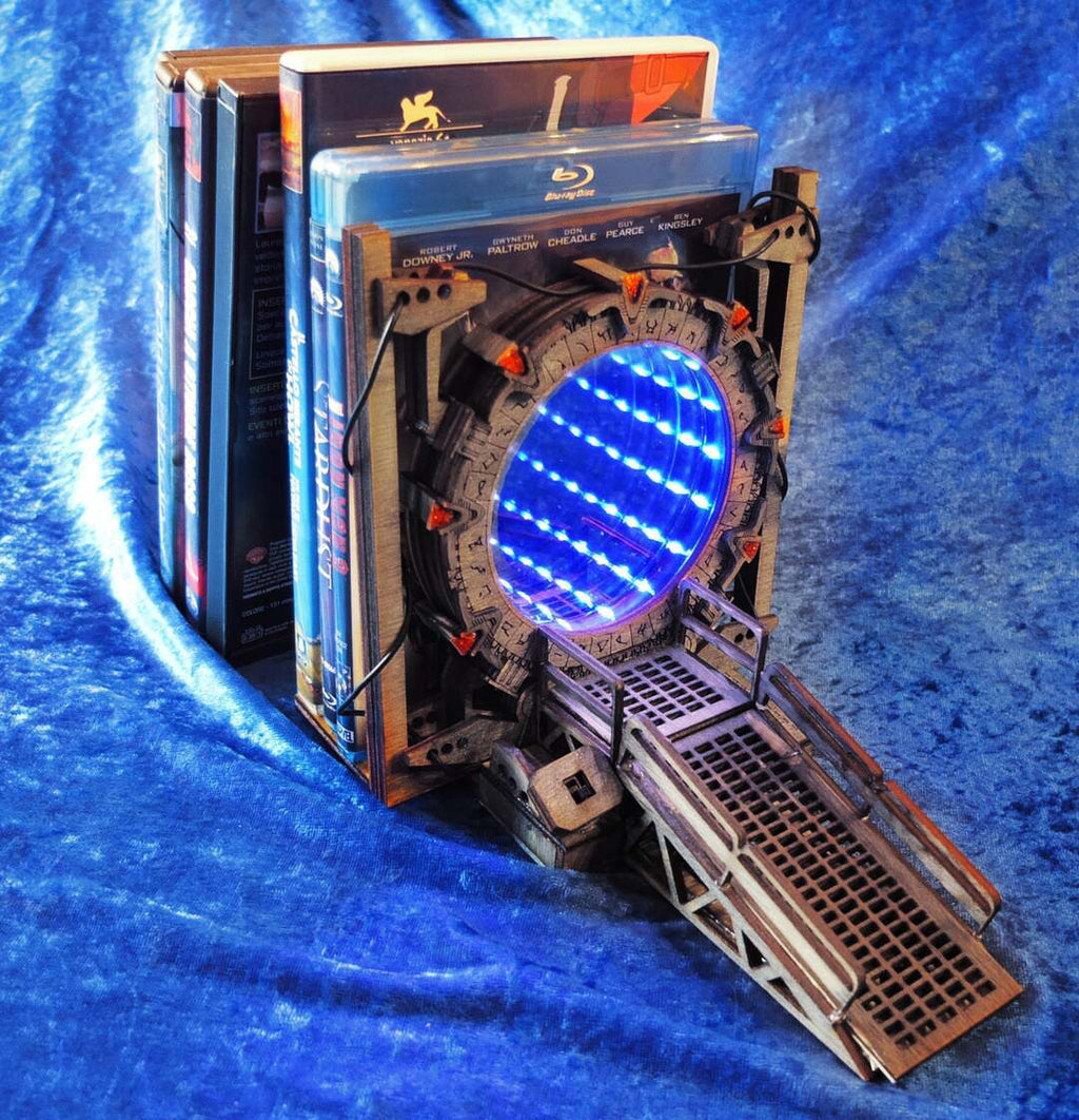 Galaxy-themed wooden bookend kit product view