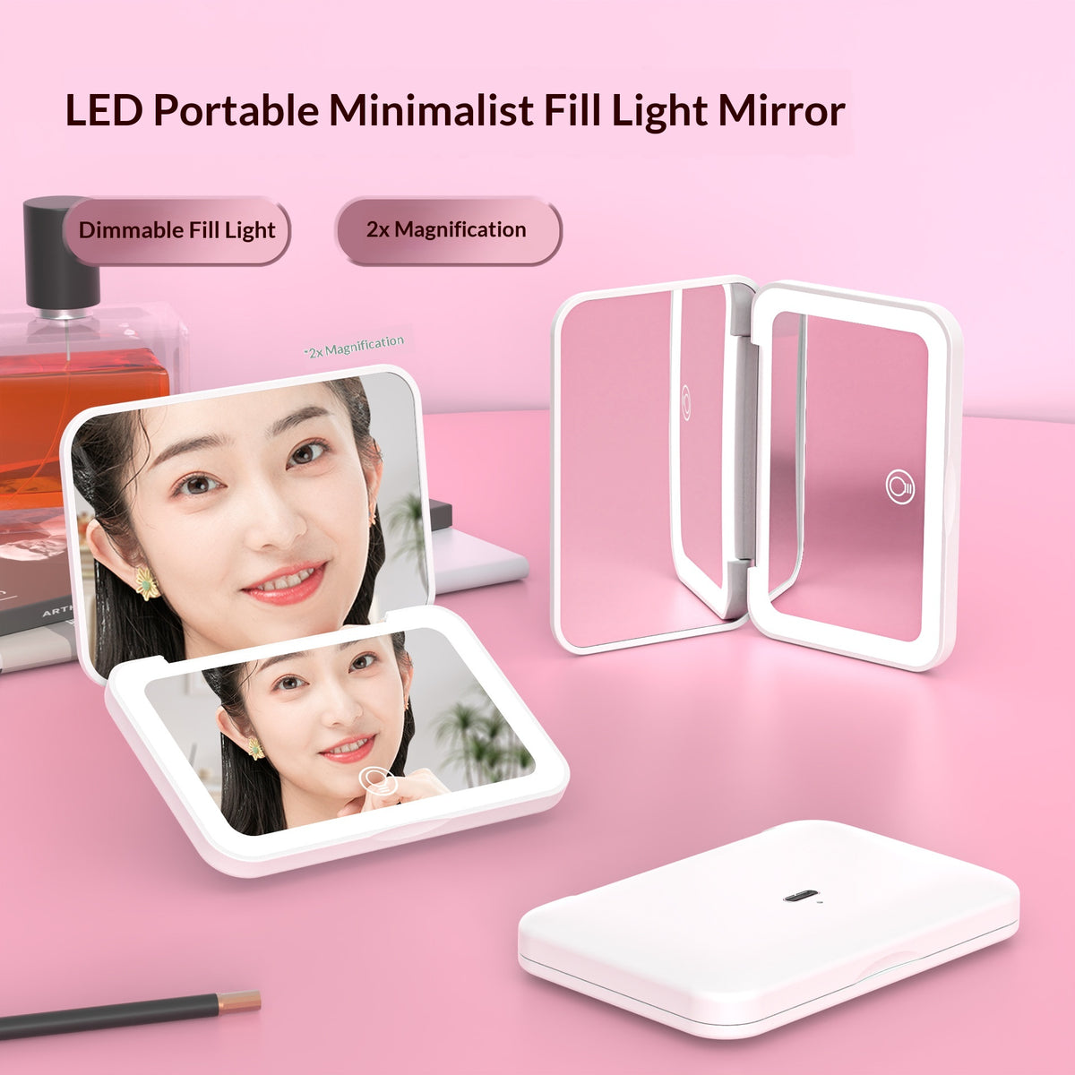 Rechargeable LED mirror product view