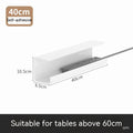 White 40 cm under-desk cable management rack