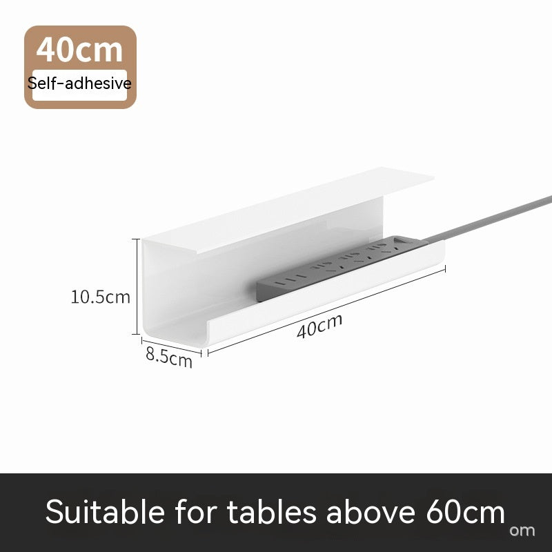 White 40 cm under-desk cable management rack